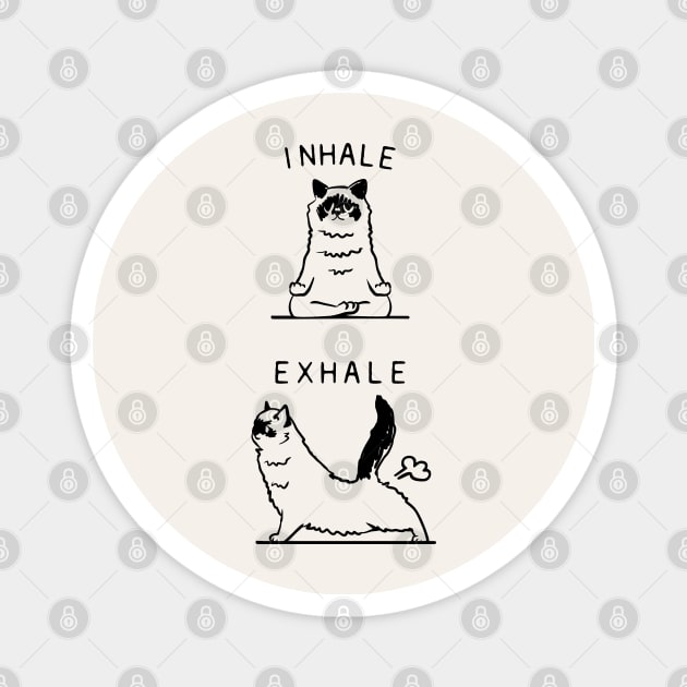 Inhale Exhale Ragdoll Magnet by huebucket